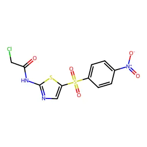 2-Chloro-N-[5-[(4-nitrophenyl)sulfonyl]-2-thiazolyl]acetamide structure