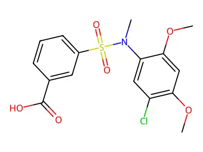 3-[(5-Chloro-2,4-dimethoxyphenyl)(methyl)sulfamoyl]benzoic acid structure