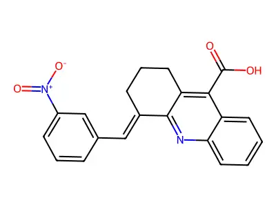 1,2,3,4-Tetrahydro-4-[(3-nitrophenyl)methylene]-9-acridinecarboxylic acid structure