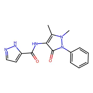 N-(1,5-dimethyl-3-oxo-2-phenyl-2,3-dihydro-1H-pyrazol-4-yl)-1H-pyrazole-3-carboxamide structure