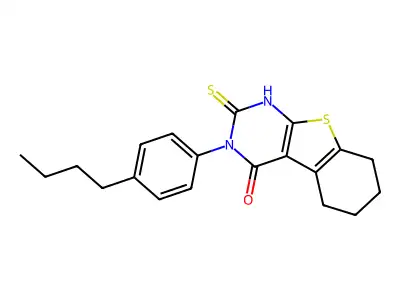 4-(4-Butylphenyl)-5-sulfanyl-8-thia-4,6-diazatricyclo[7.4.0.0,2,7]trideca-1(9),2(7),5-trien-3-one structure
