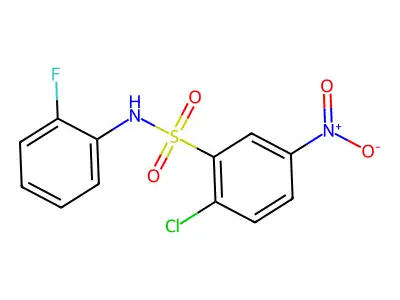 2-chloro-N-(2-fluorophenyl)-5-nitrobenzene-1-sulfonamide structure