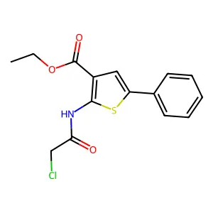 Ethyl 2-[(chloroacetyl)amino]-5-phenylthiophene-3-carboxylate structure