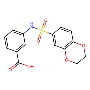 3-(2,3-Dihydro-1,4-benzodioxine-6-sulfonamido)benzoic acid structure