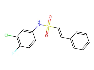 N-(3-chloro-4-fluorophenyl)-2-phenylethene-1-sulfonamide structure