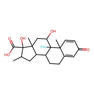 9-Fluoro-11,17-dihydroxy-16-methyl-3-oxoandrosta-1,4-diene-17-carboxylic acid structure