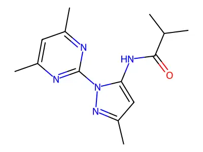 N-[2-(4,6-dimethylpyrimidin-2-yl)-5-methylpyrazol-3-yl]-2-methylpropanamide structure