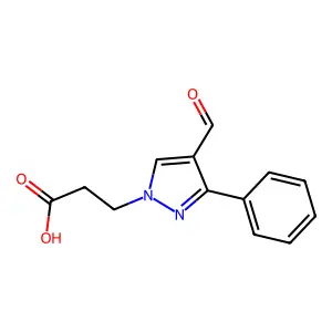 3-(4-Formyl-3-phenylpyrazol-1-yl)propanoic acid structure