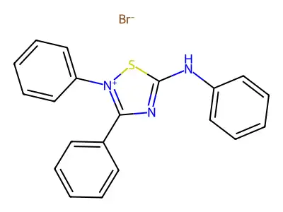 2,3-Diphenyl-5-(phenylamino)-1,2lambda5,4-thiadiazol-2-ylium bromide structure