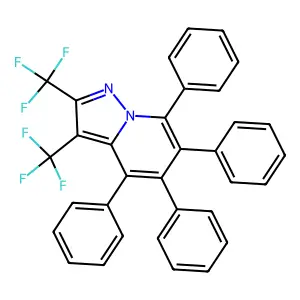 4,5,6,7-Tetraphenyl-2,3-bis(trifluoromethyl)pyrazolo[1,5-a]pyridine structure