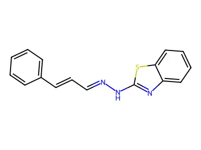 N-(cinnamylideneamino)-1,3-benzothiazol-2-amine structure