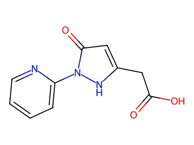 (5-oxo-1-pyridin-2-yl-2,5-dihydro-1H-pyrazol-3-yl)acetic acid structure