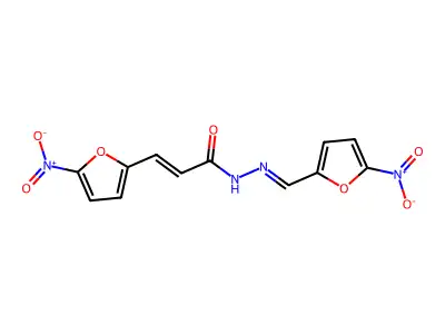 3-(5-nitrofuran-2-yl)-N'-[(5-nitrofuran-2-yl)methylidene]prop-2-enehydrazide structure