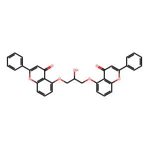 1,3-Bis(2-phenyl-4-chromenon-5-yl)propan-2-ol structure