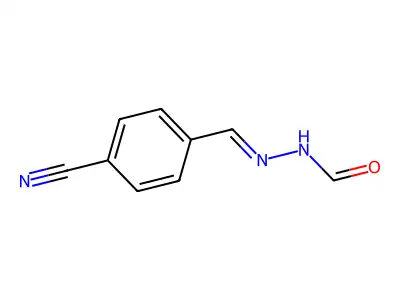 N-[(4-cyanophenyl)methylideneamino]formamide structure