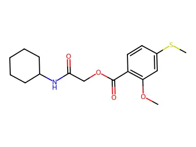 [2-(Cyclohexylamino)-2-oxoethyl] 2-methoxy-4-methylsulfanylbenzoate structure