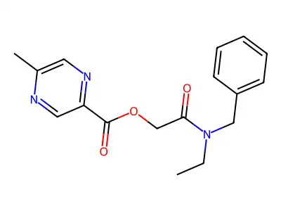 [2-[Benzyl(ethyl)amino]-2-oxoethyl] 5-methylpyrazine-2-carboxylate structure