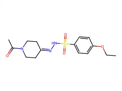 N-[(1-acetylpiperidin-4-ylidene)amino]-4-ethoxybenzenesulfonamide structure