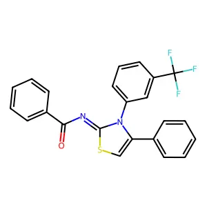 N-[4-phenyl-3-[3-(trifluoromethyl)phenyl]-1,3-thiazol-2-ylidene]benzamide structure