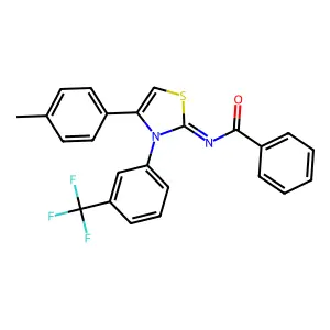 (Z)-N-(4-(p-tolyl)-3-(3-(trifluoromethyl)phenyl)thiazol-2(3H)-ylidene)benzamide structure