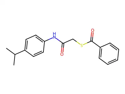 S-(2-((4-Isopropylphenyl)amino)-2-oxoethyl) benzothioate structure