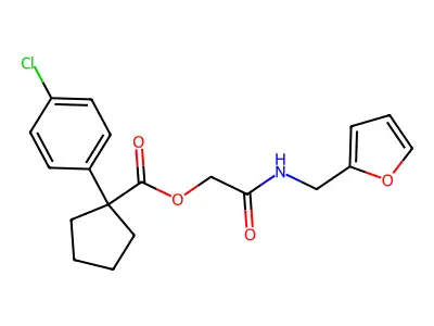 [2-(furan-2-ylmethylamino)-2-oxoethyl] 1-(4-chlorophenyl)cyclopentane-1-carboxylate structure