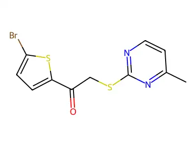 1-(5-Bromothiophen-2-yl)-2-((4-methylpyrimidin-2-yl)thio)ethan-1-one structure