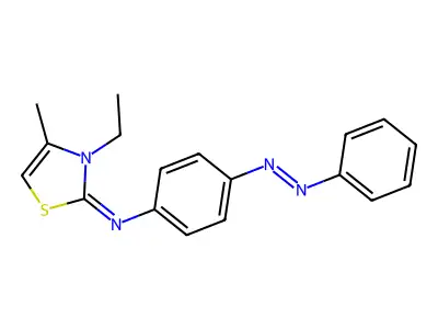 Benzenamine, N-(3-ethyl-4-methyl-2(3H)-thiazolylidene)-4-(2-phenyldiazenyl)- structure