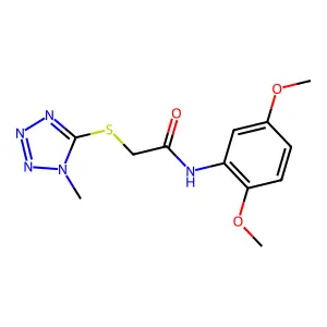 N-(2,5-dimethoxyphenyl)-2-(1-methyltetrazol-5-yl)sulfanylacetamide structure