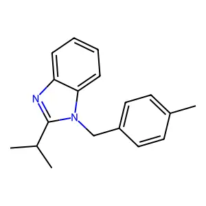 1-[(4-methylphenyl)methyl]-2-(propan-2-yl)-1H-1,3-benzodiazole structure