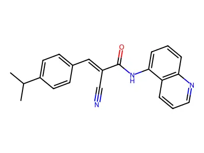 2-cyano-3-[4-(propan-2-yl)phenyl]-N-(quinolin-5-yl)prop-2-enamide structure