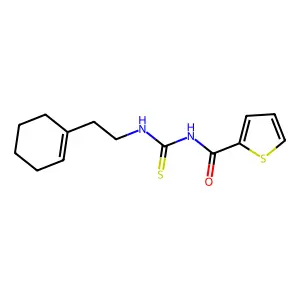 N-[2-(cyclohexen-1-yl)ethylcarbamothioyl]thiophene-2-carboxamide structure