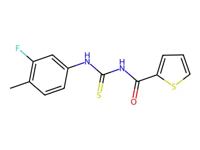 N-[(3-fluoro-4-methylphenyl)carbamothioyl]thiophene-2-carboxamide structure
