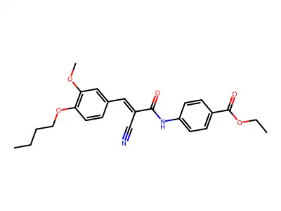 ethyl 4-[[(E)-3-(4-butoxy-3-methoxyphenyl)-2-cyanoprop-2-enoyl]amino]benzoate structure