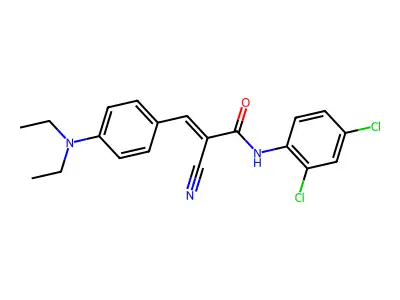 2-cyano-N-(2,4-dichlorophenyl)-3-[4-(diethylamino)phenyl]prop-2-enamide structure
