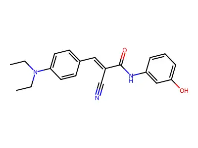 (E)-2-cyano-3-[4-(diethylamino)phenyl]-N-(3-hydroxyphenyl)prop-2-enamide structure