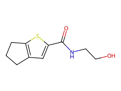 N-(2-hydroxyethyl)-4H,5H,6H-cyclopenta[b]thiophene-2-carboxamide structure