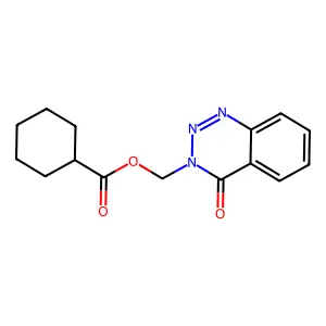(4-Oxo-1,2,3-benzotriazin-3-yl)methyl cyclohexanecarboxylate structure