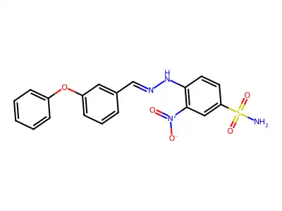 3-Nitro-4-[2-[(3-phenoxyphenyl)methylidene]hydrazinyl]benzenesulfonamide structure