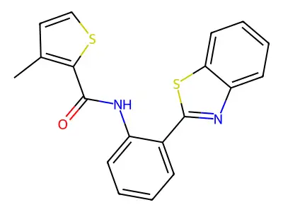 N-[2-(1,3-benzothiazol-2-yl)phenyl]-3-methylthiophene-2-carboxamide structure