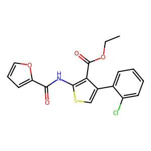 Ethyl 4-(2-chlorophenyl)-2-(2-furoylamino)thiophene-3-carboxylate structure