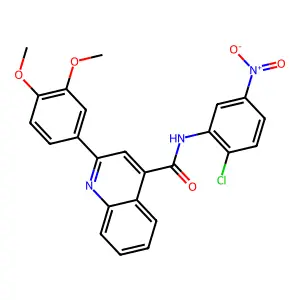 N-{2-chloro-5-nitrophenyl}-2-(3,4-dimethoxyphenyl)-4-quinolinecarboxamide structure