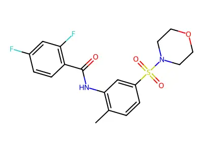 2,4-difluoro-N-(2-methyl-5-morpholin-4-ylsulfonylphenyl)benzamide structure