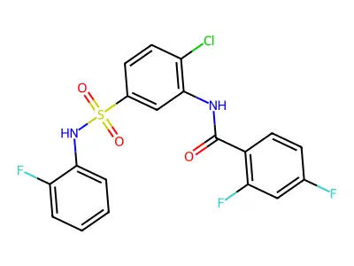 N-[2-chloro-5-[(2-fluorophenyl)sulfamoyl]phenyl]-2,4-difluorobenzamide structure