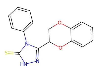 5-(2,3-dihydro-1,4-benzodioxin-2-yl)-4-phenyl-4H-1,2,4-triazole-3-thiol structure