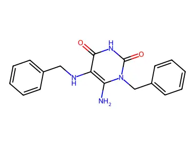 6-Amino-1-benzyl-5-(benzylamino)-1,2,3,4-tetrahydropyrimidine-2,4-dione structure