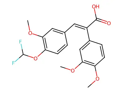 3-(4-Difluoromethoxy-3-methoxy-phenyl)-2-(3,4-dimethoxy-phenyl)-acrylic acid structure