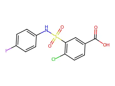4-chloro-3-[(4-iodophenyl)sulfamoyl]benzoic Acid structure