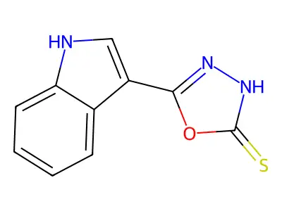 5-(1H-indol-3-yl)-1,3,4-oxadiazole-2-thiol structure