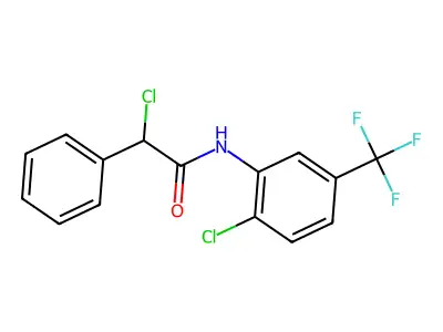 2-chloro-N-[2-chloro-5-(trifluoromethyl)phenyl]-2-phenylacetamide structure